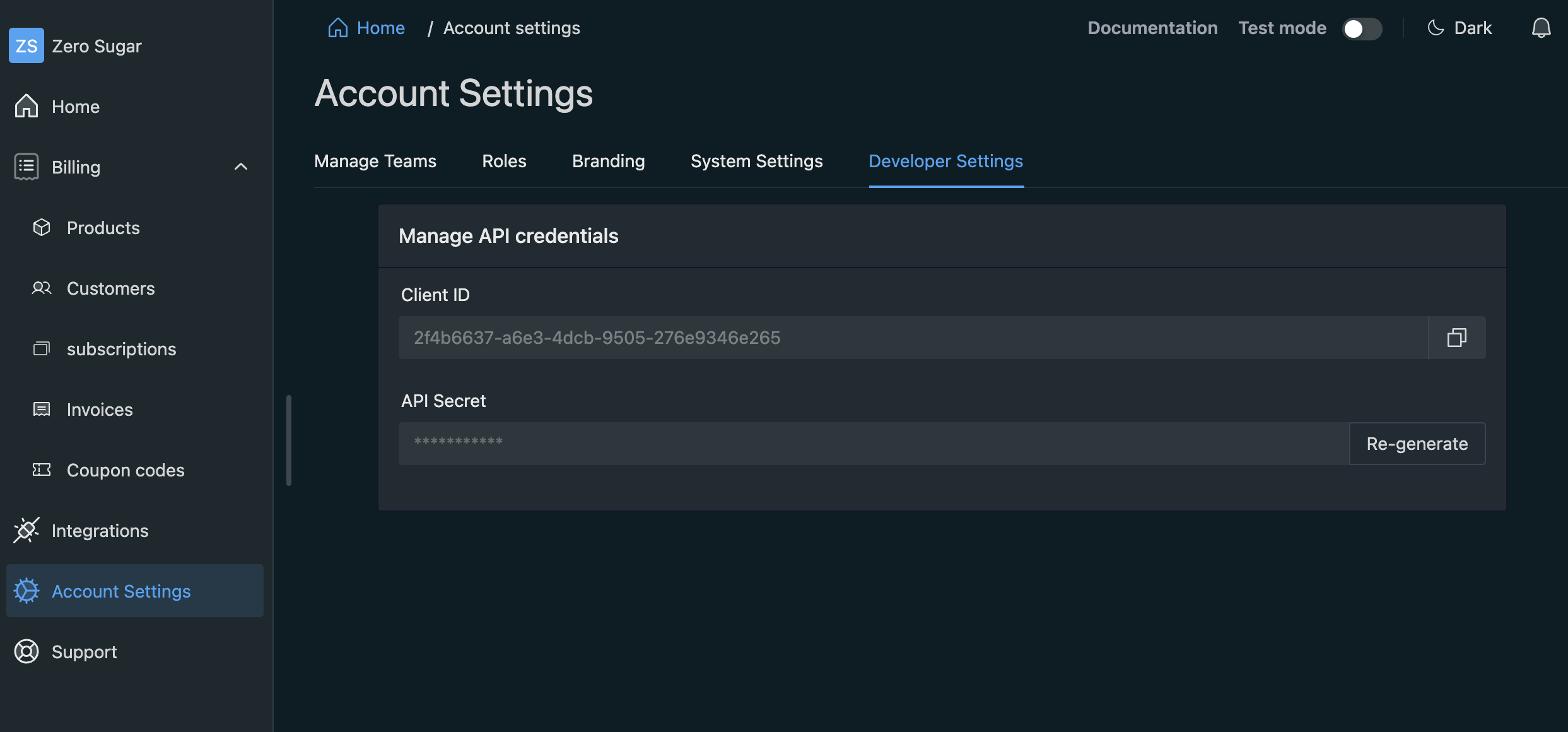 Generating API Credentials.
